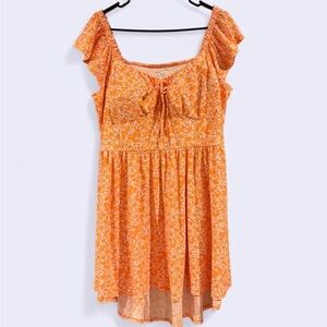No Boundaries Orange Floral Dress